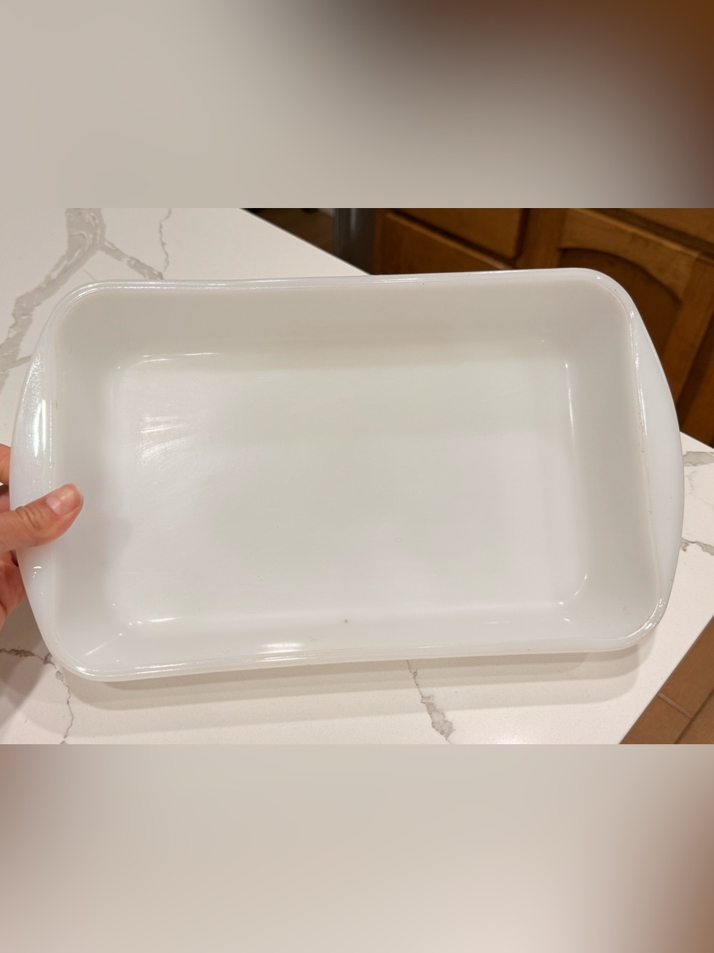Vintage Glasbake White Milk Glass Rectangular Baking Dish J-263 2.5 Qt